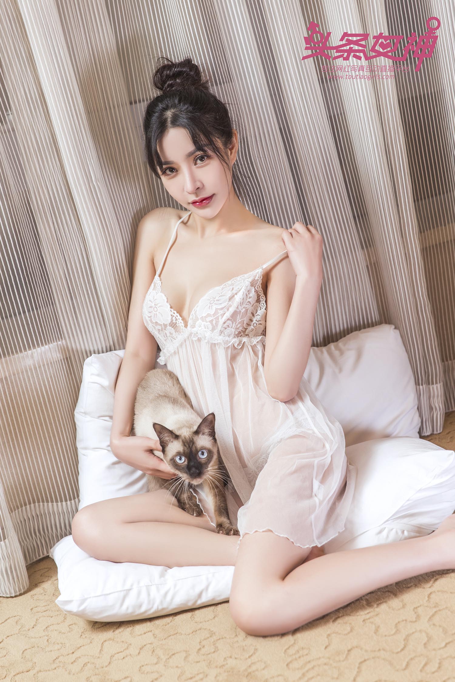 [TouTiao头条女神]2017.10.11 Baby 少女与猫