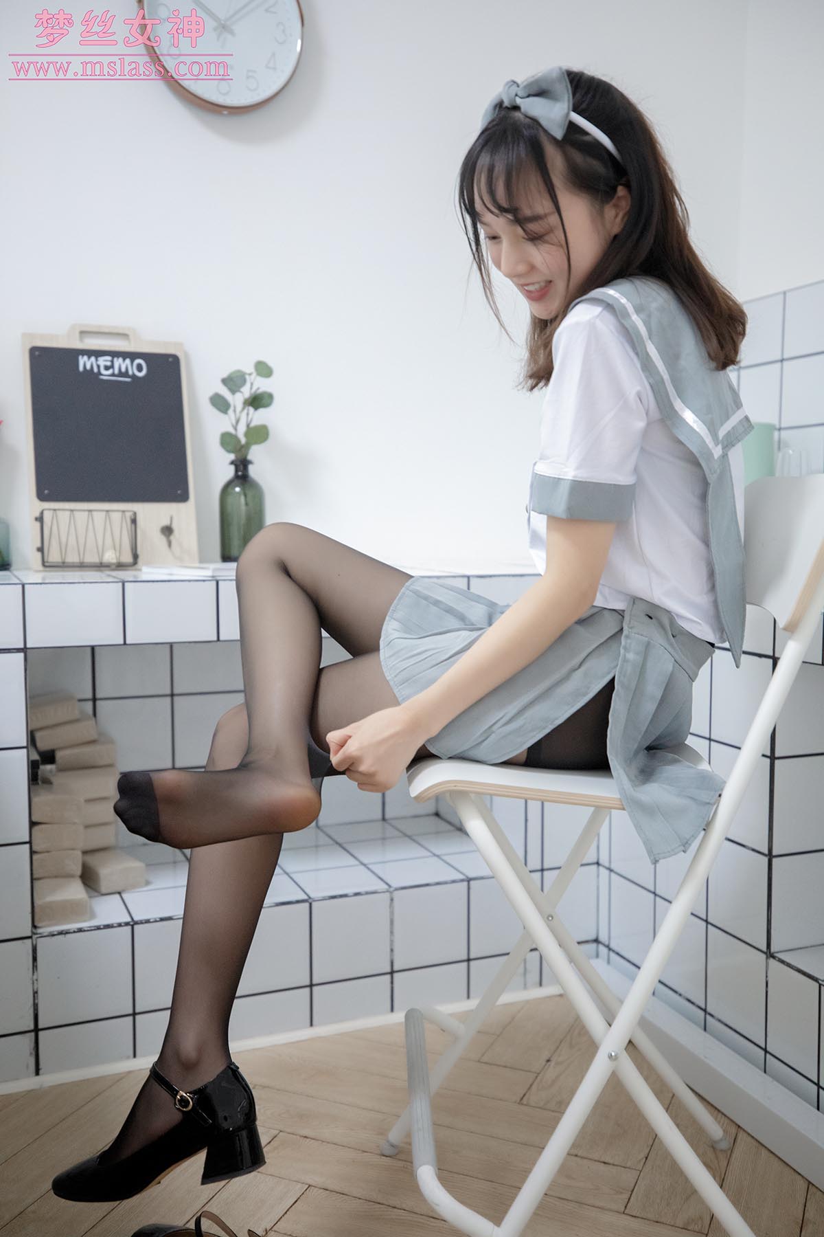 [MSLASS梦丝女神]2019.07.24 NO.036 玥玥 白色空间（黑） 预览图 - 2