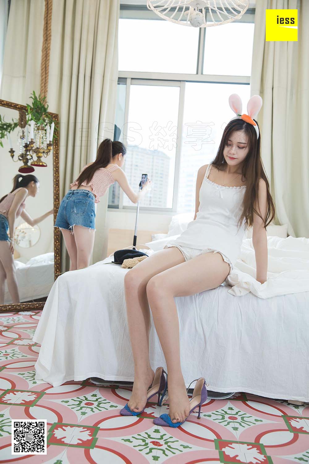 [IESS异思趣向] 2019.04.04 丝享家456：《九妹白色牛仔短裤》九妹