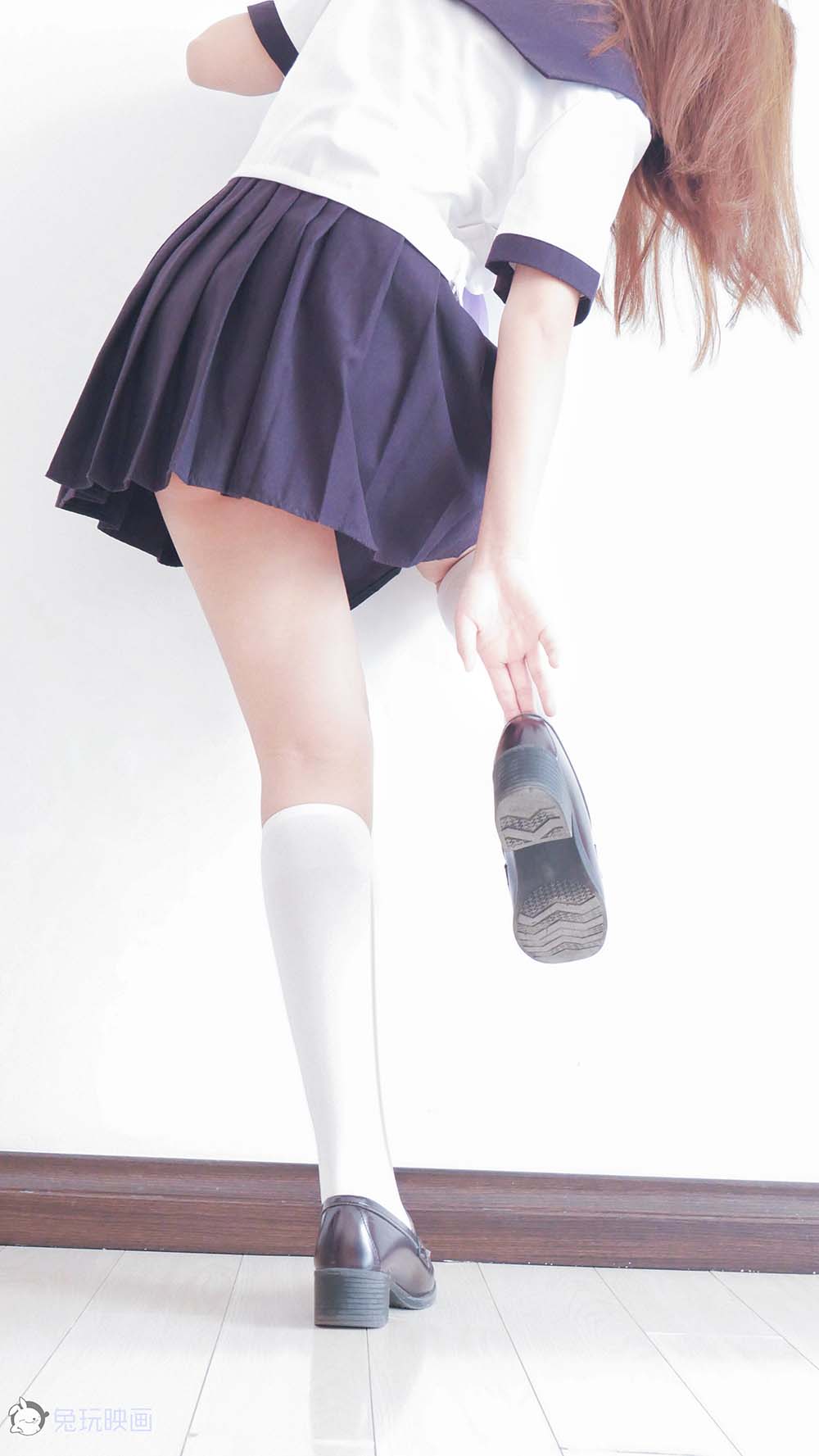 [兔玩映画]B72.001 白白白半筒袜