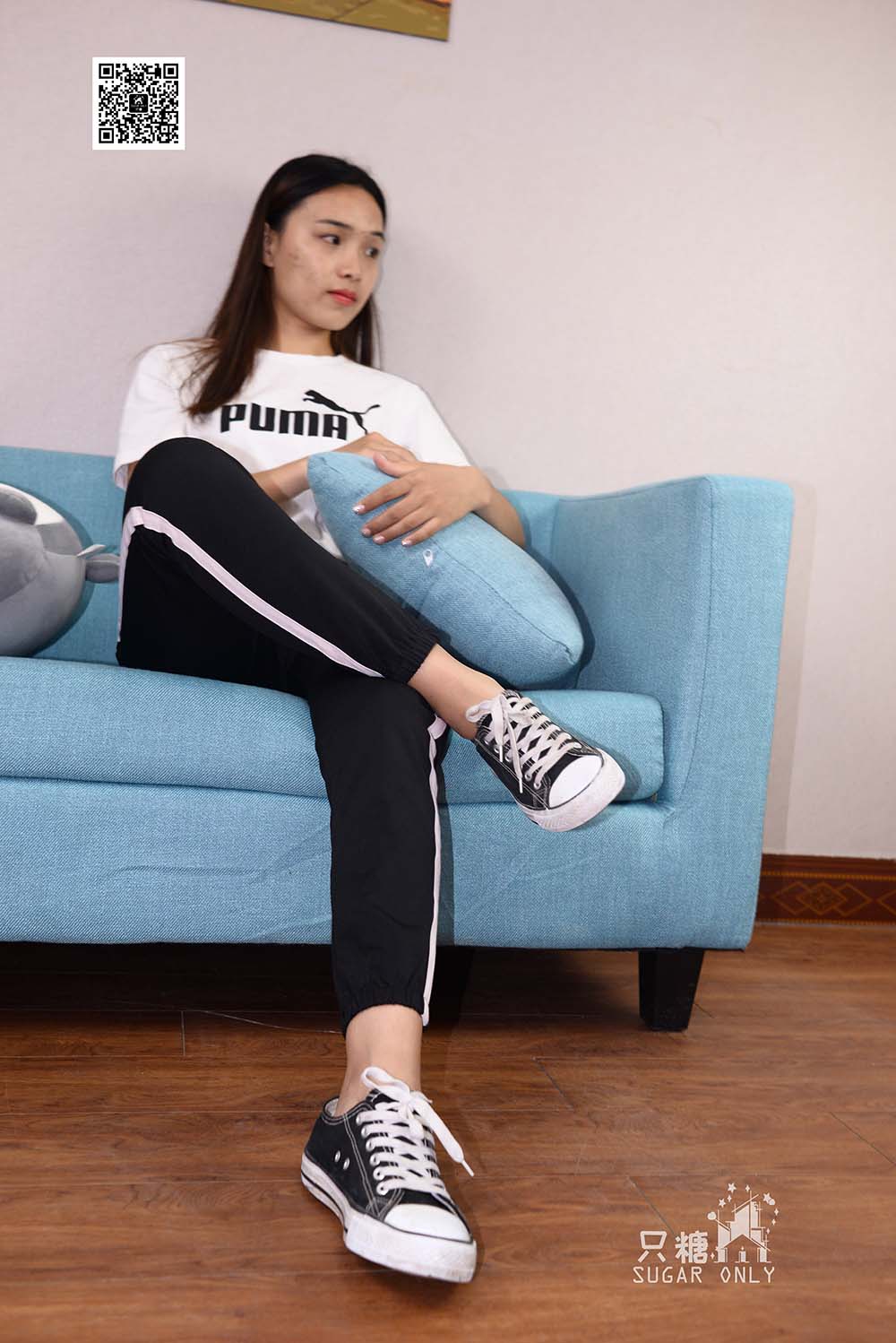 [只糖棉袜]NO.050 帆布鞋配黑色运动裤