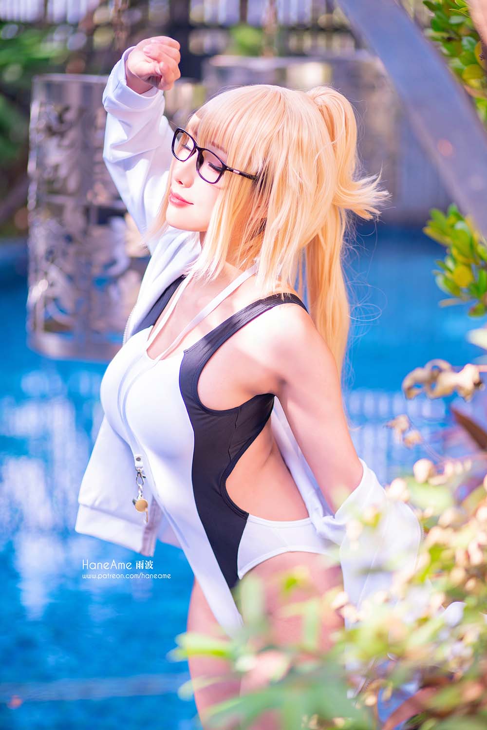 Hane Ame 雨波写真 – 白贞泳装 预览图 - 2
