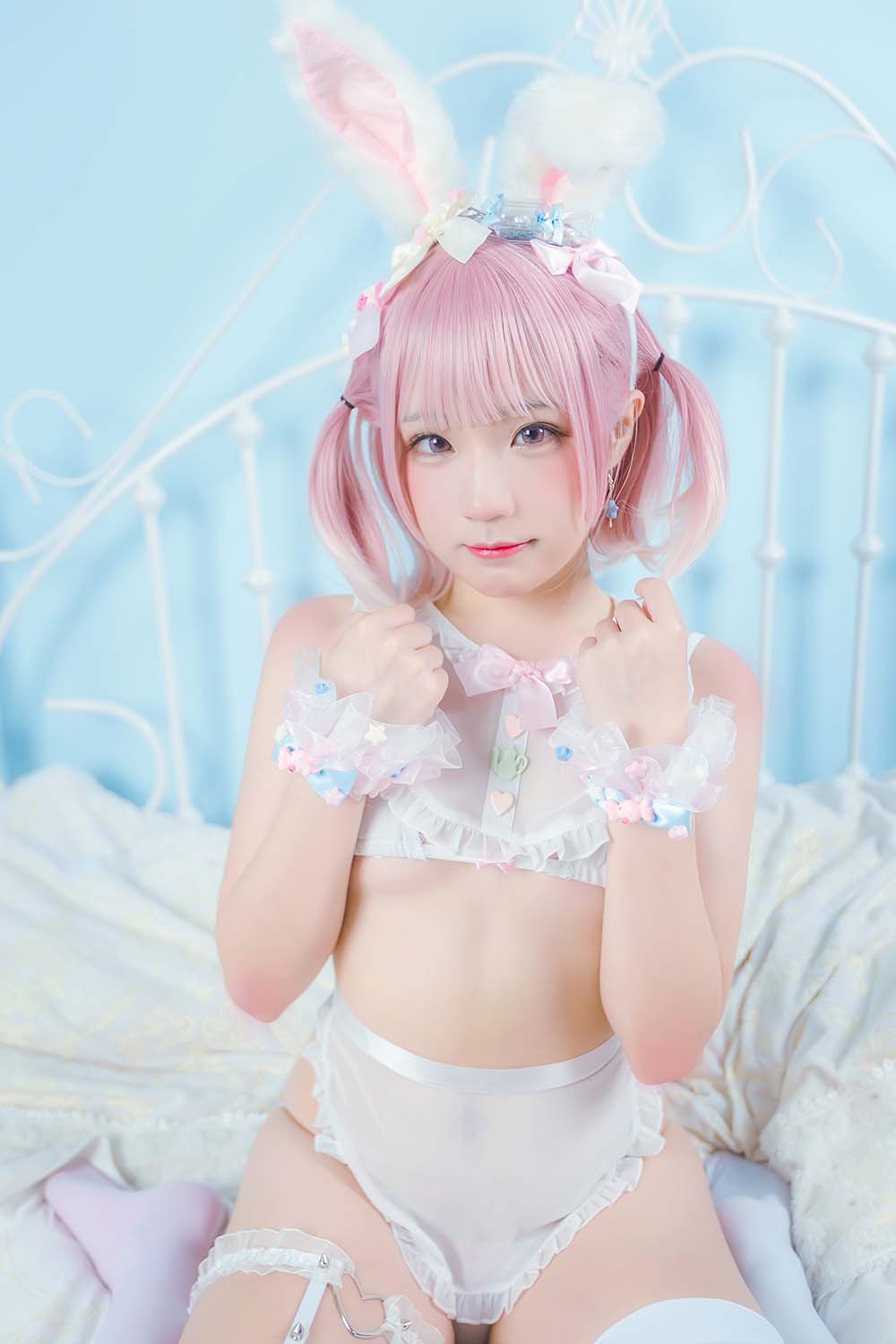 Mime弥美 – 白粉色兔女郎 预览图 - 2