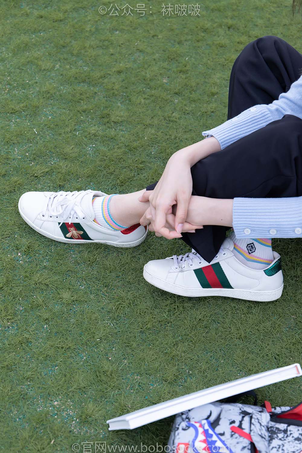 [BoBoSocks袜啵啵]NO.021 泡芙-板鞋、白棉袜、裸足 预览图 - 2