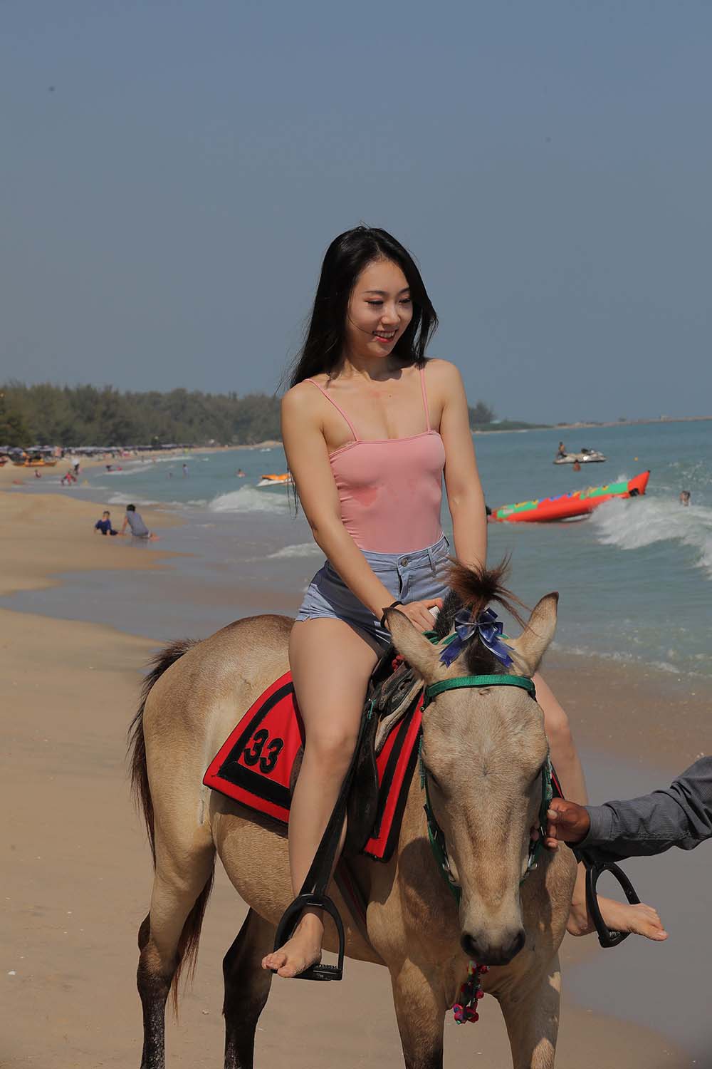 精选街拍作品 NO.0176 苏梅岛旅拍 盛夏 蓝色短牛仔-02