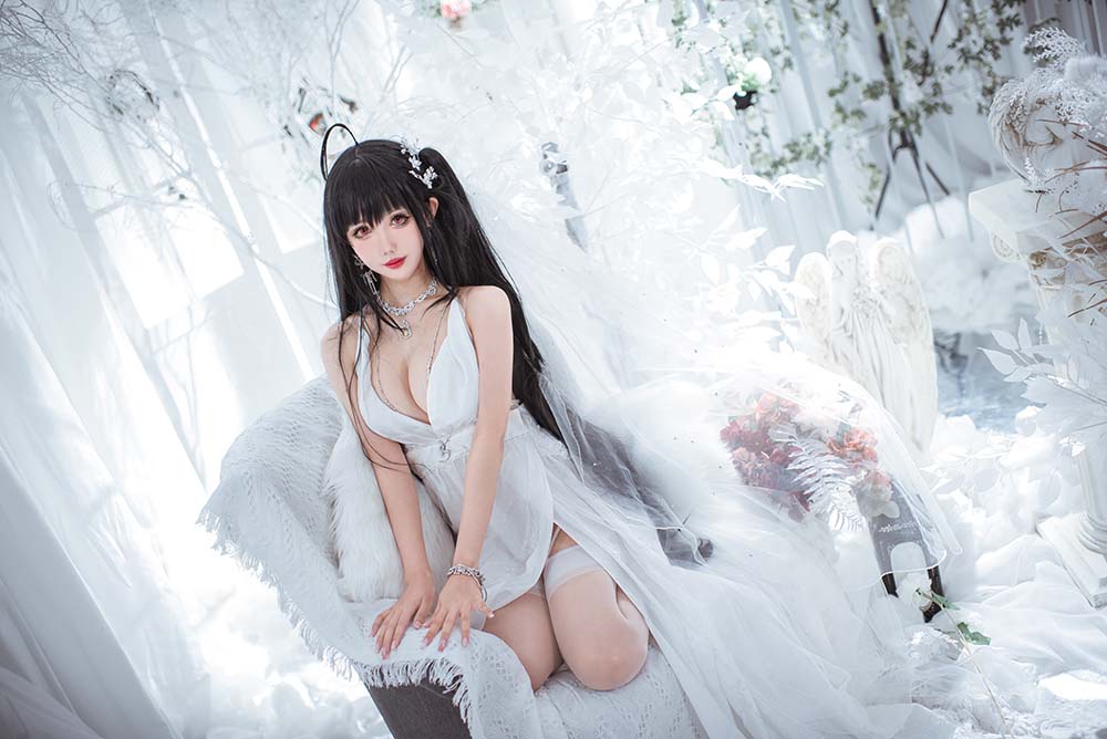仙女月 – 大凤纯白婚纱 预览图 - 2