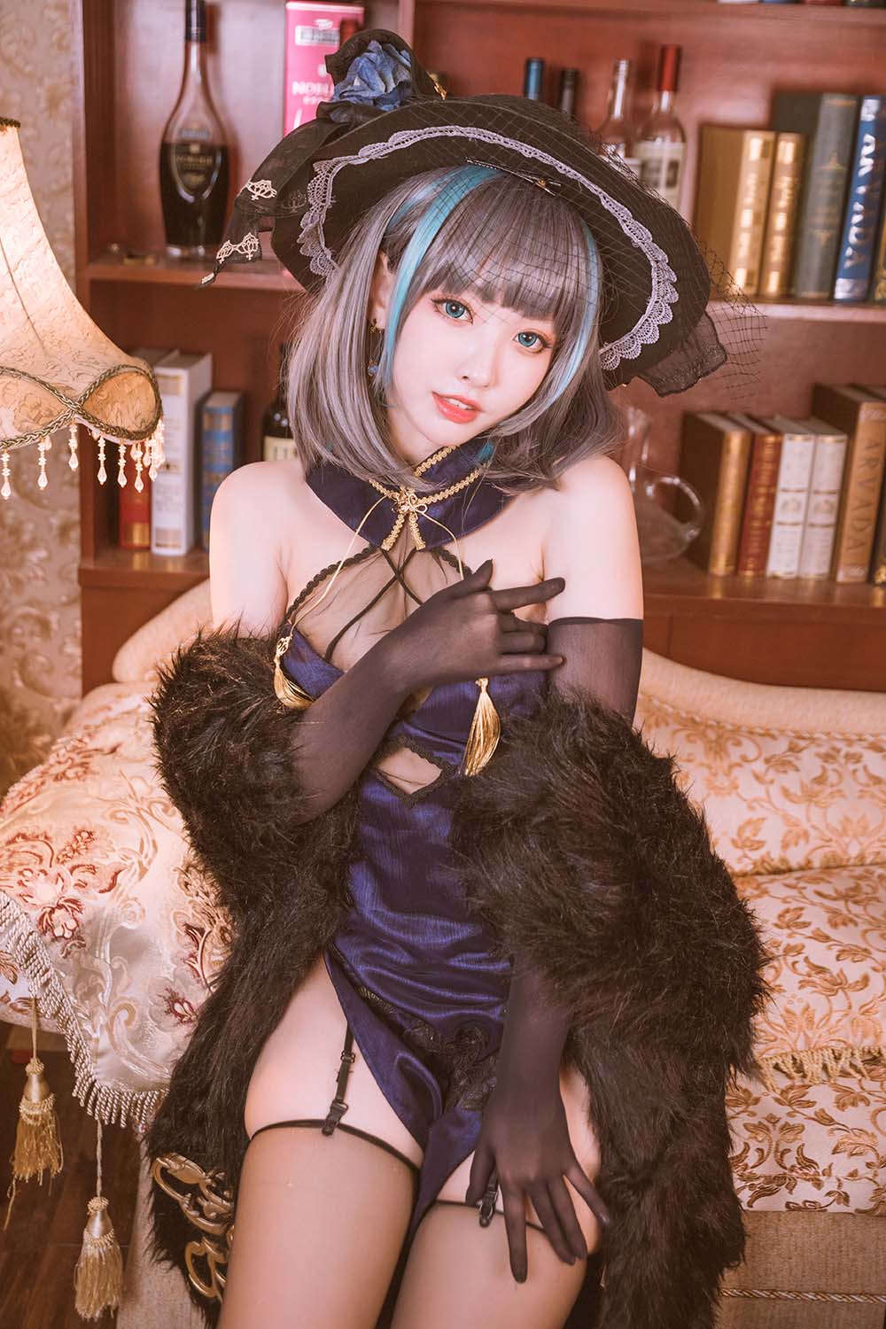 宫本桜 – 柴郡旗袍 音乐绚烂CaitSith 预览图 - 2