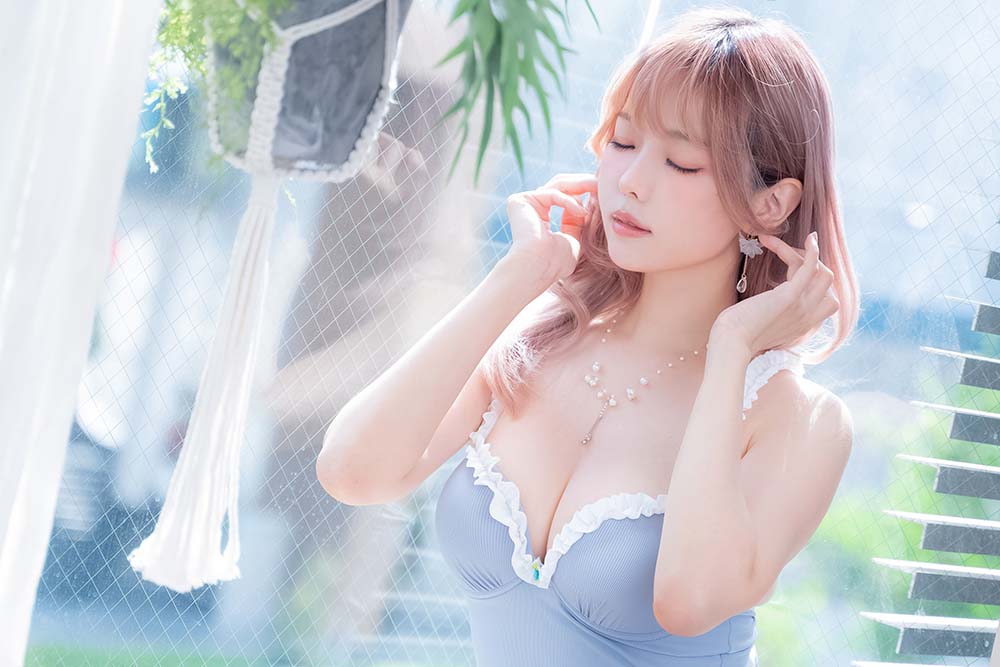 Ely_eee(ElyEE子) – Mist Blue Lady 预览图 - 2