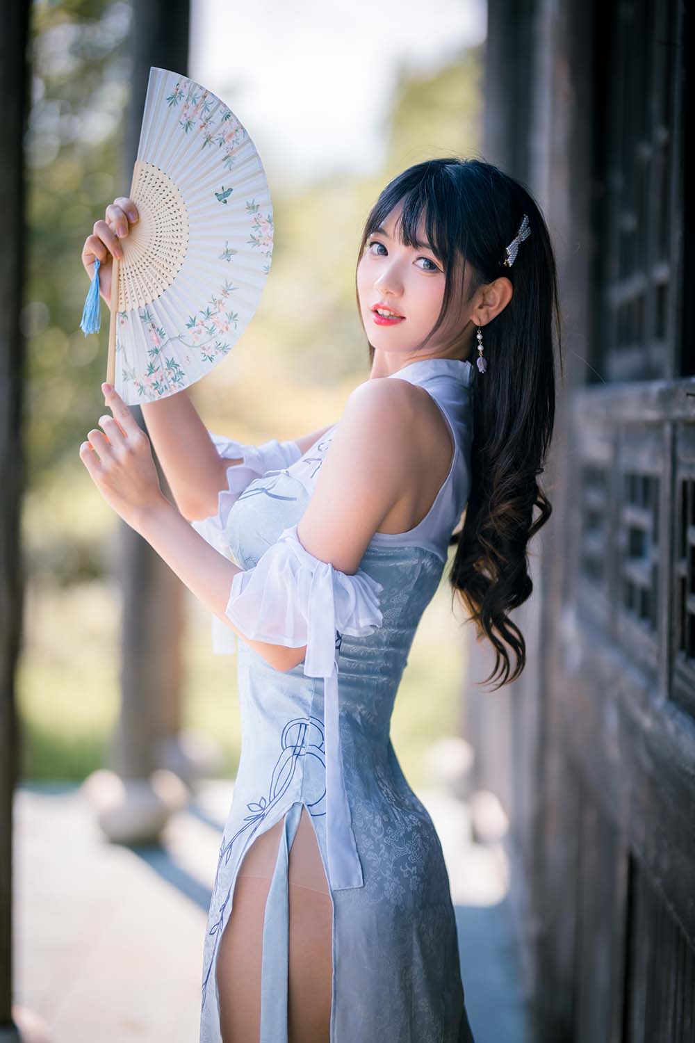 陆卿卿kyokyo – 蓝色旗袍