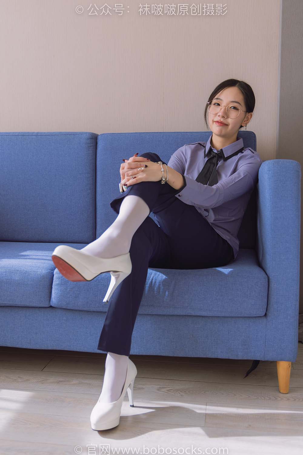 [BoBoSocks袜啵啵]NO.178 小甜豆-高跟鞋、厚白丝、ol风裤里丝