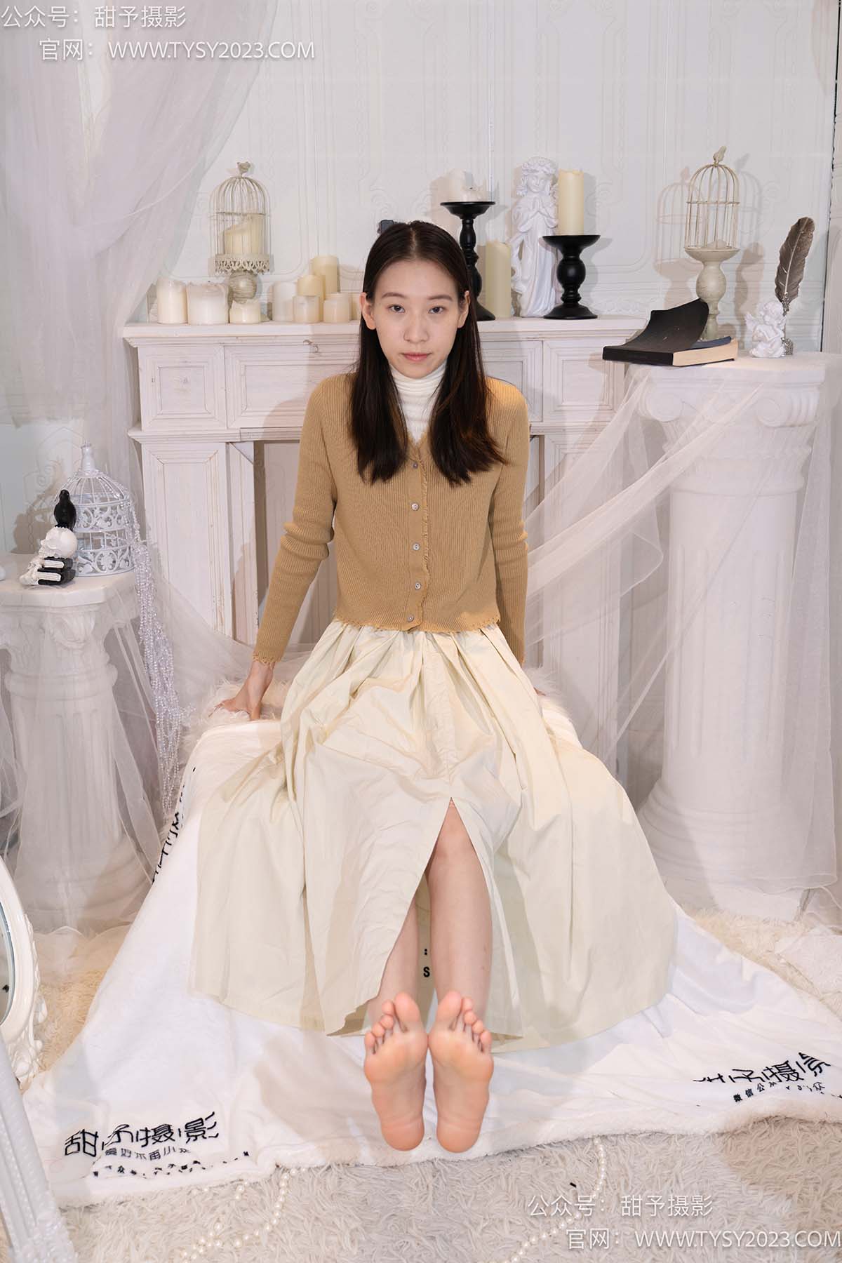 甜予摄影 NO.013 帆帆-平底鞋、白棉袜、裸足