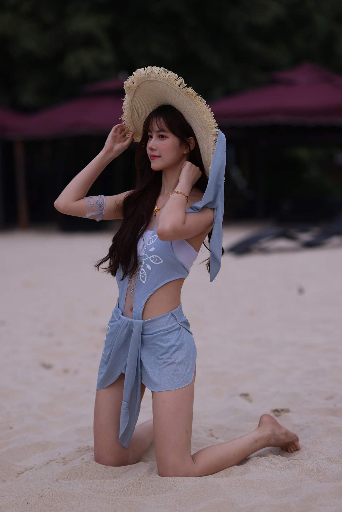 精选街拍作品 NO.3957 蓝色甜美少女