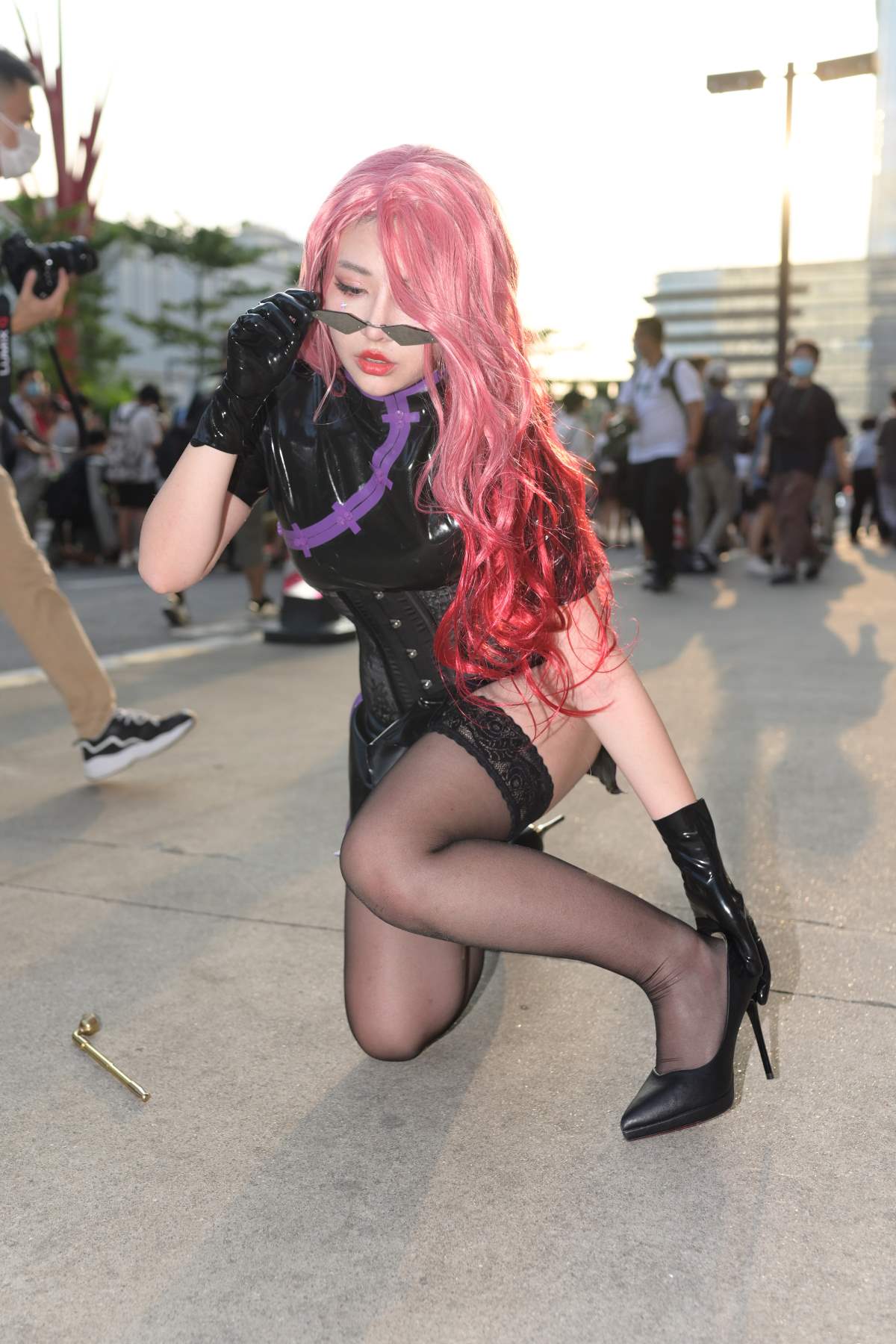 精选街拍作品 NO.4008 黑胶cos美女