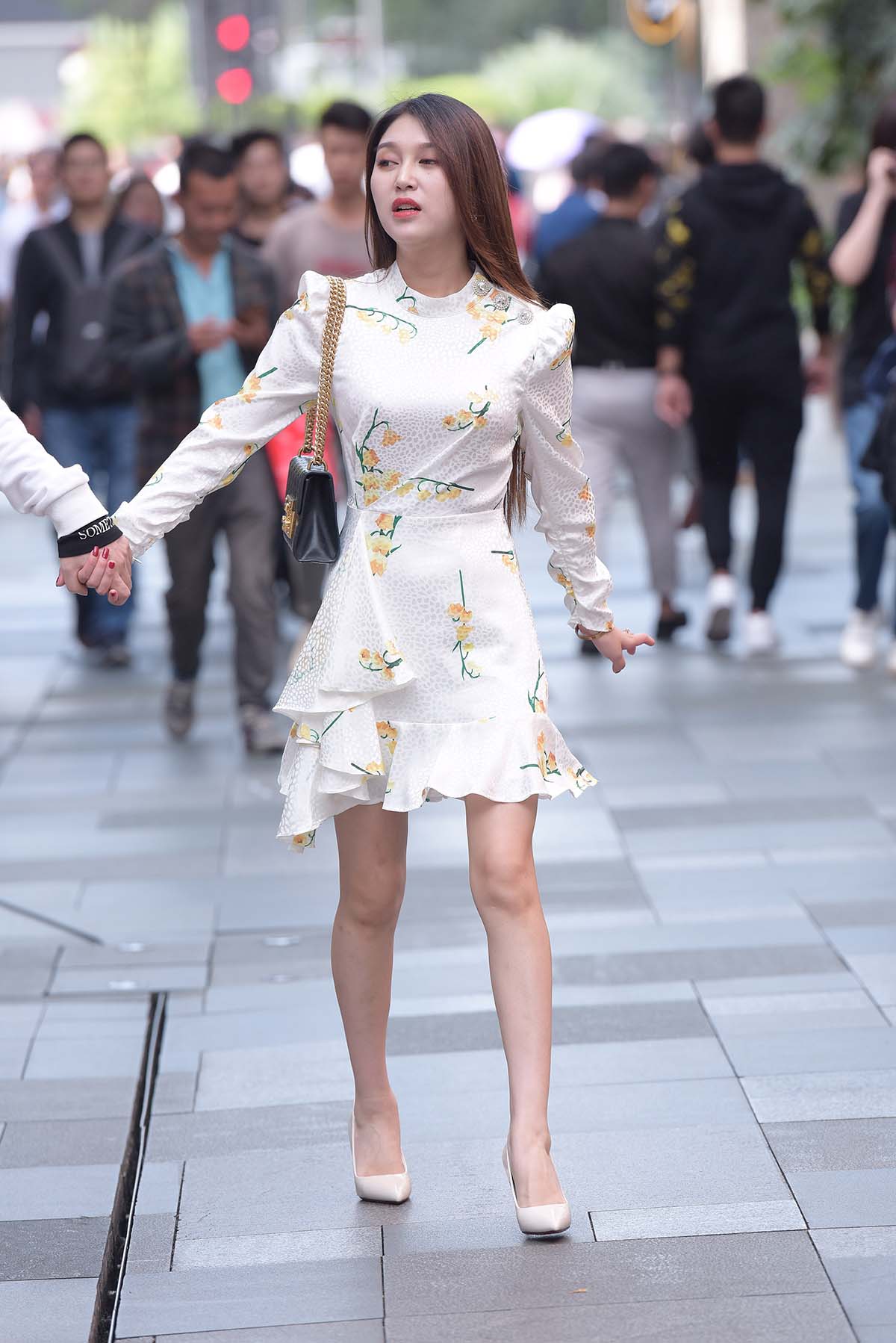 精选街拍作品 NO.4158 白色连衣裙