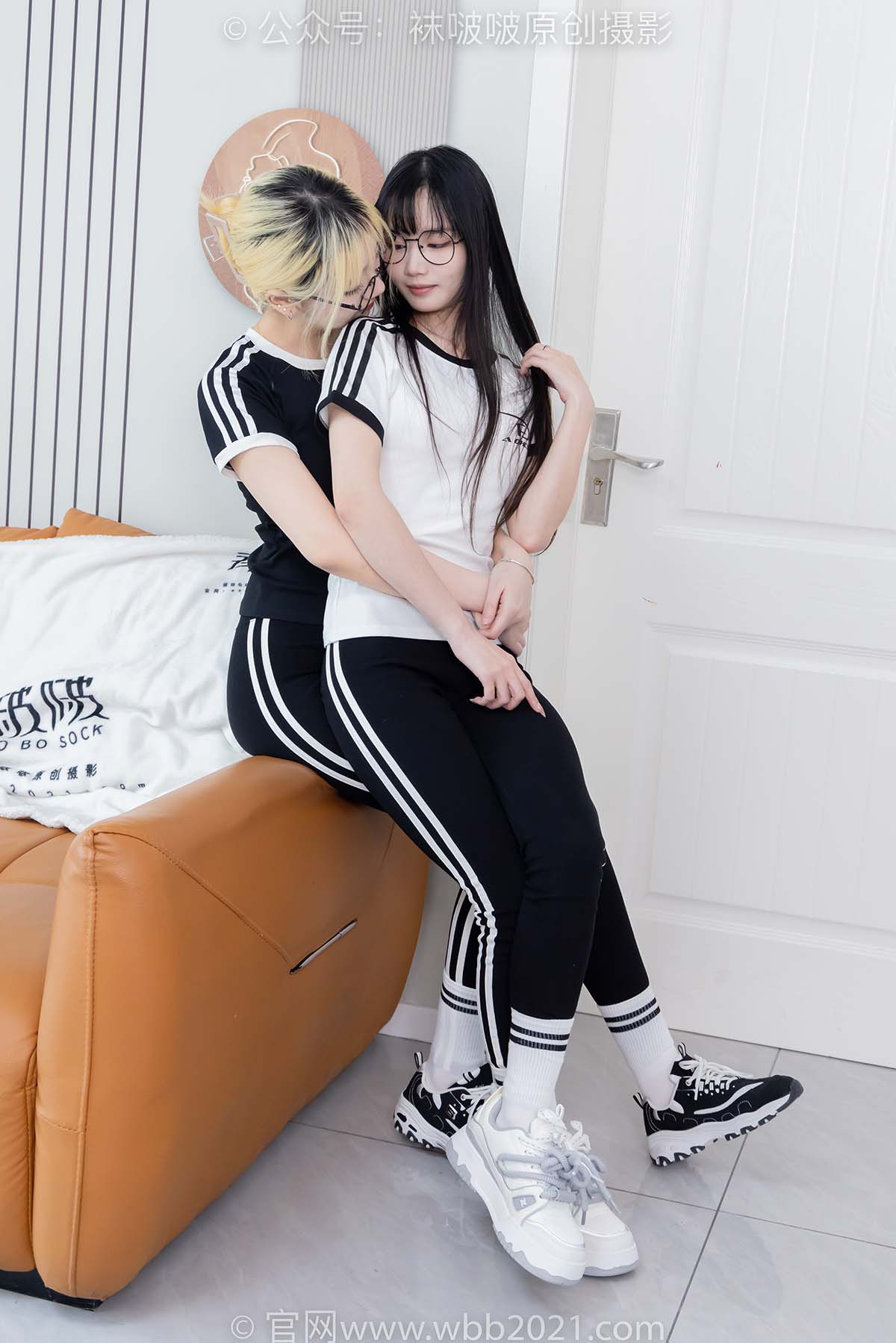 [BoBoSocks袜啵啵]NO.555 小甜豆甜甜圈-板鞋、运动鞋、白棉袜、裸足