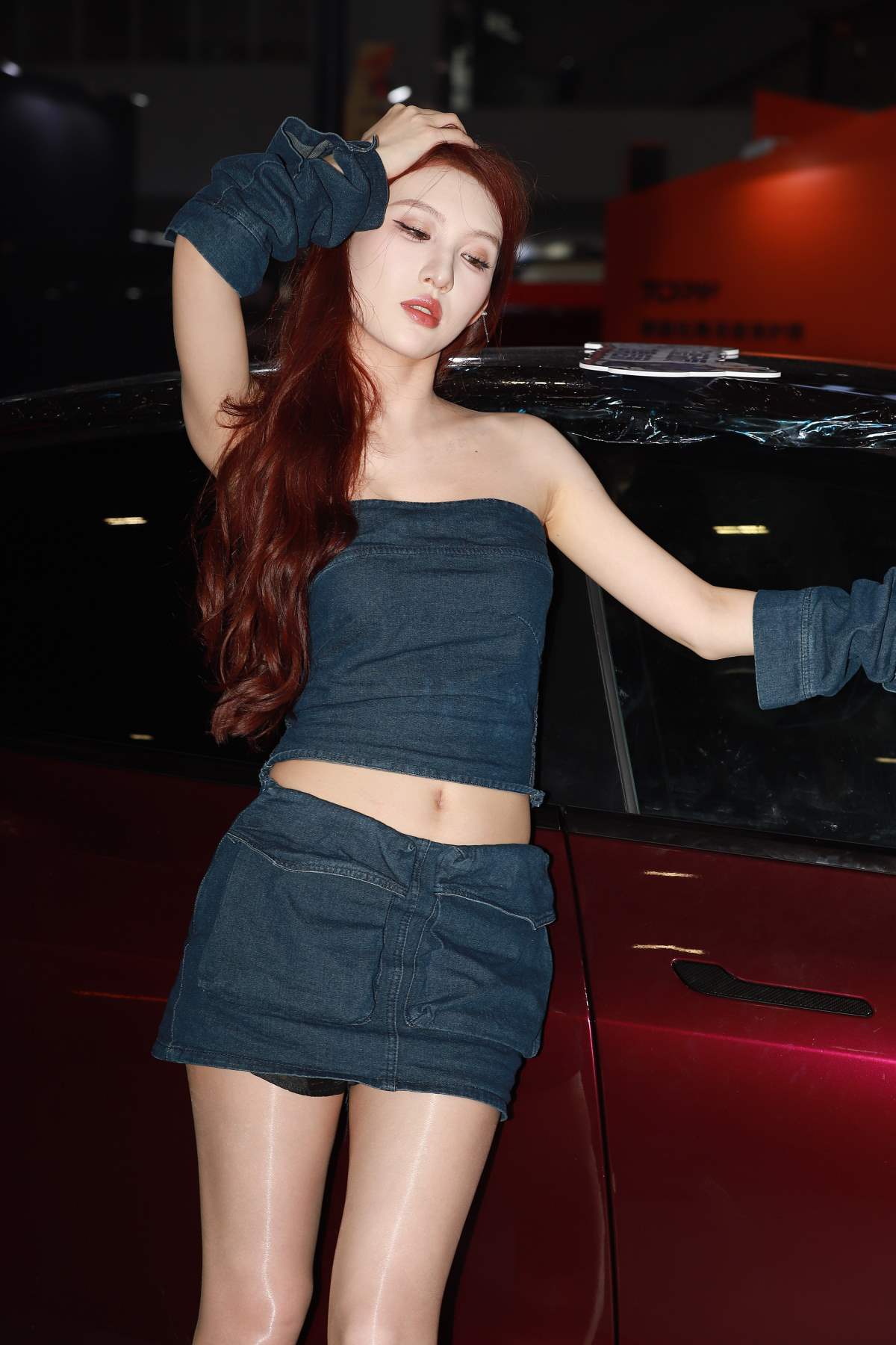 精选街拍作品 NO.4503 牛仔套装裙