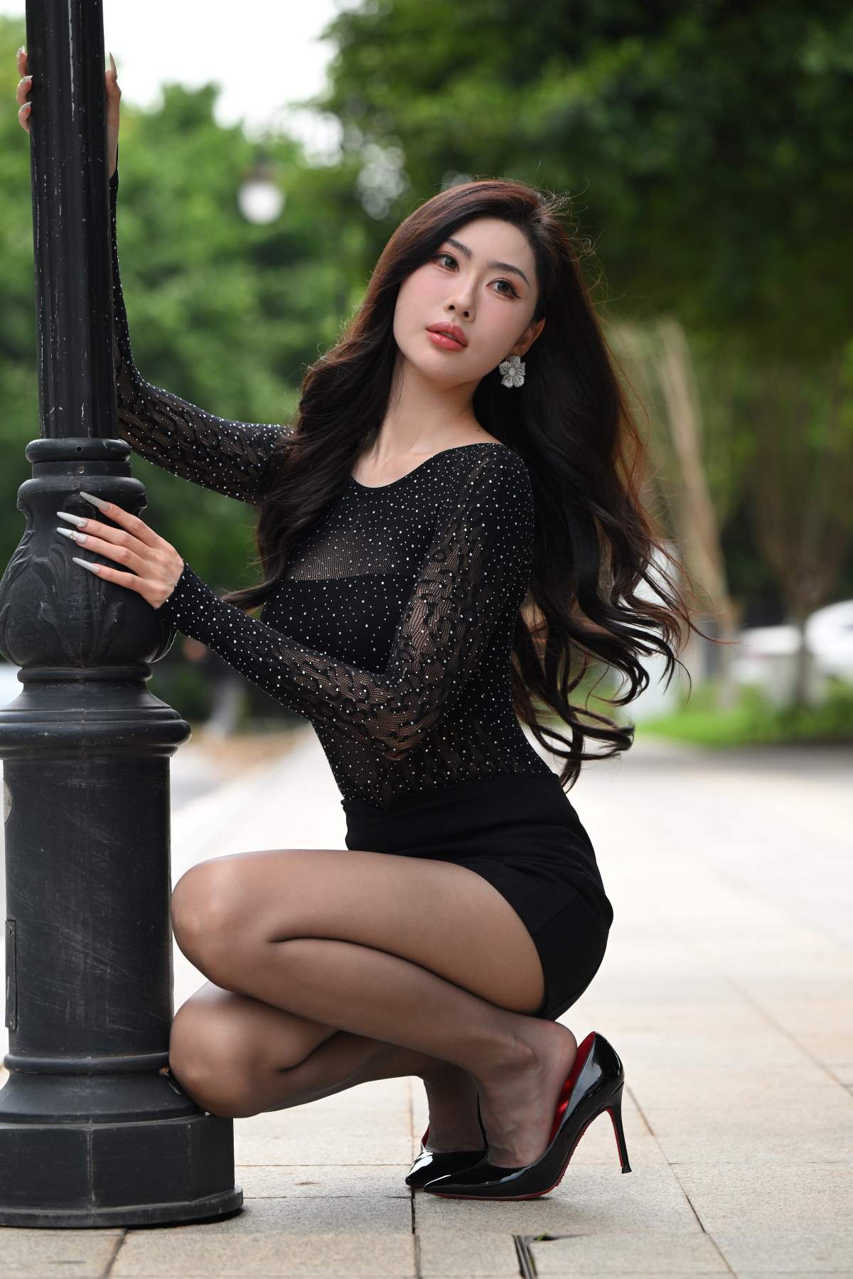 精选街拍作品 NO.4782 黑色系女神