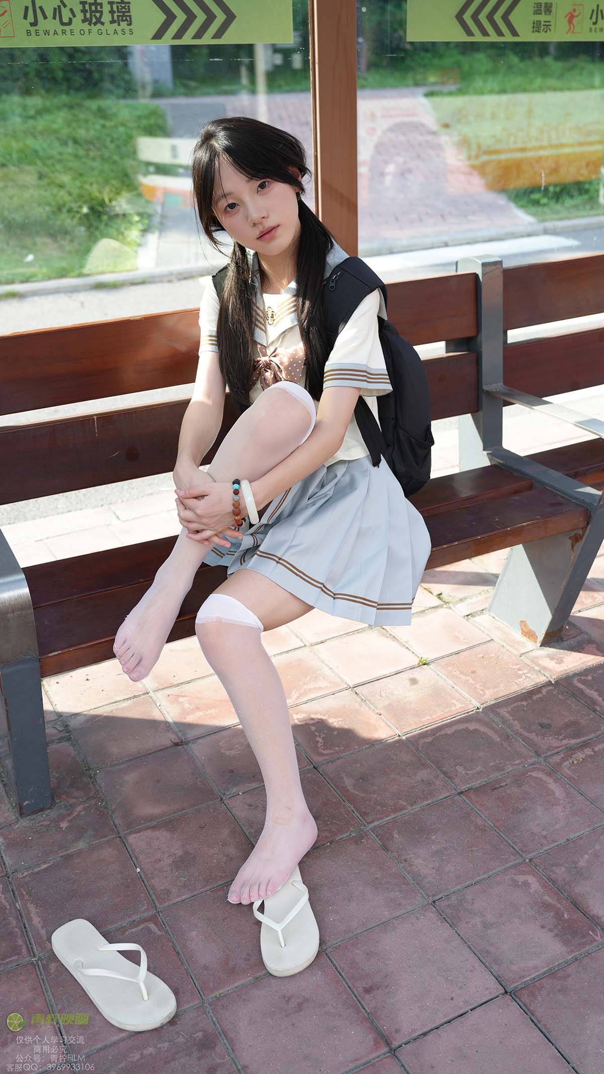 青柠映画 NO.048 – 阿慌 JK公交站 预览图 - 2