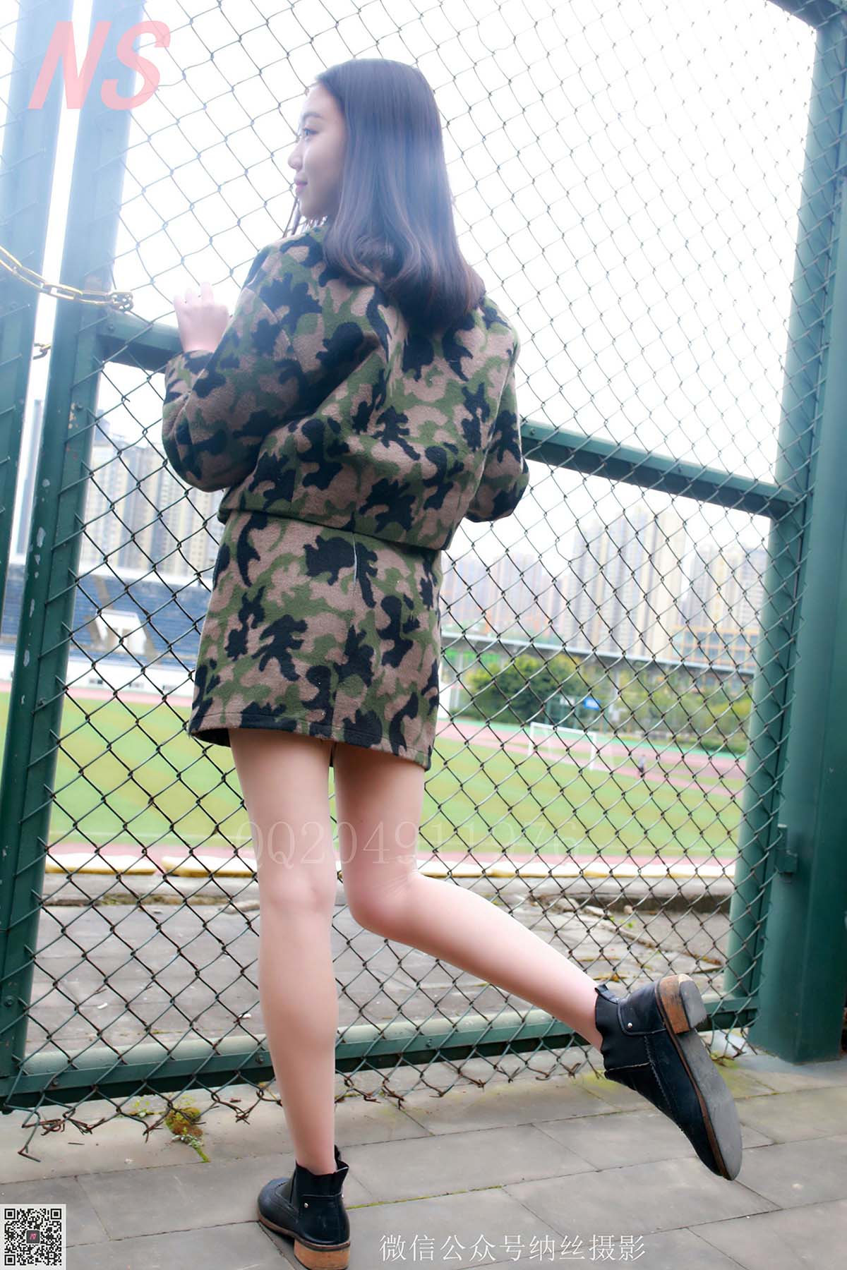 [纳丝摄影]微微 迷彩少女户外肉丝 预览图 - 2