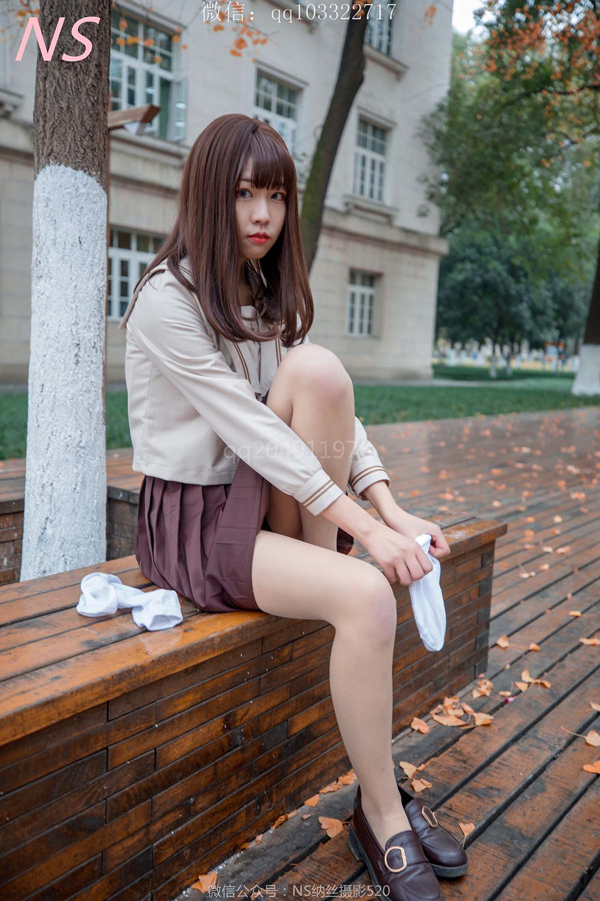 [纳丝摄影]枫之少女 白丝肉丝萌萌哒的枫 预览图 - 2